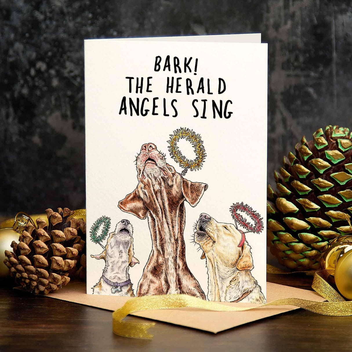 Bark Angels Card | Christmas Card | Dog Themed Christmas Card