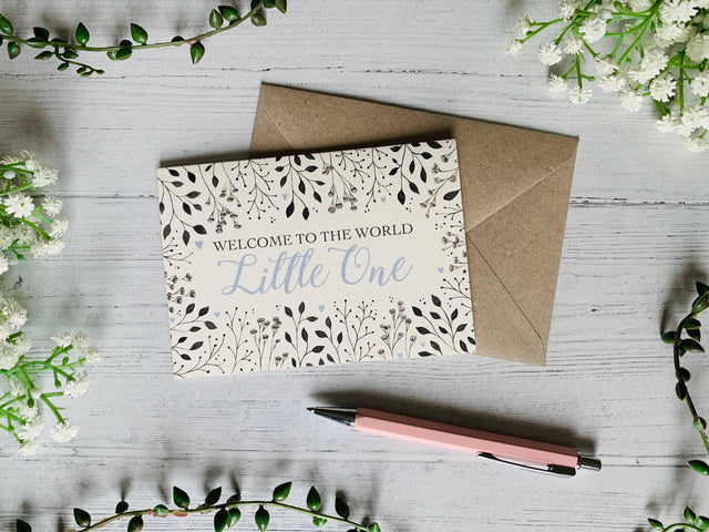 Welcome to the World Little One (Blue) Greeting Card - The Blossomist