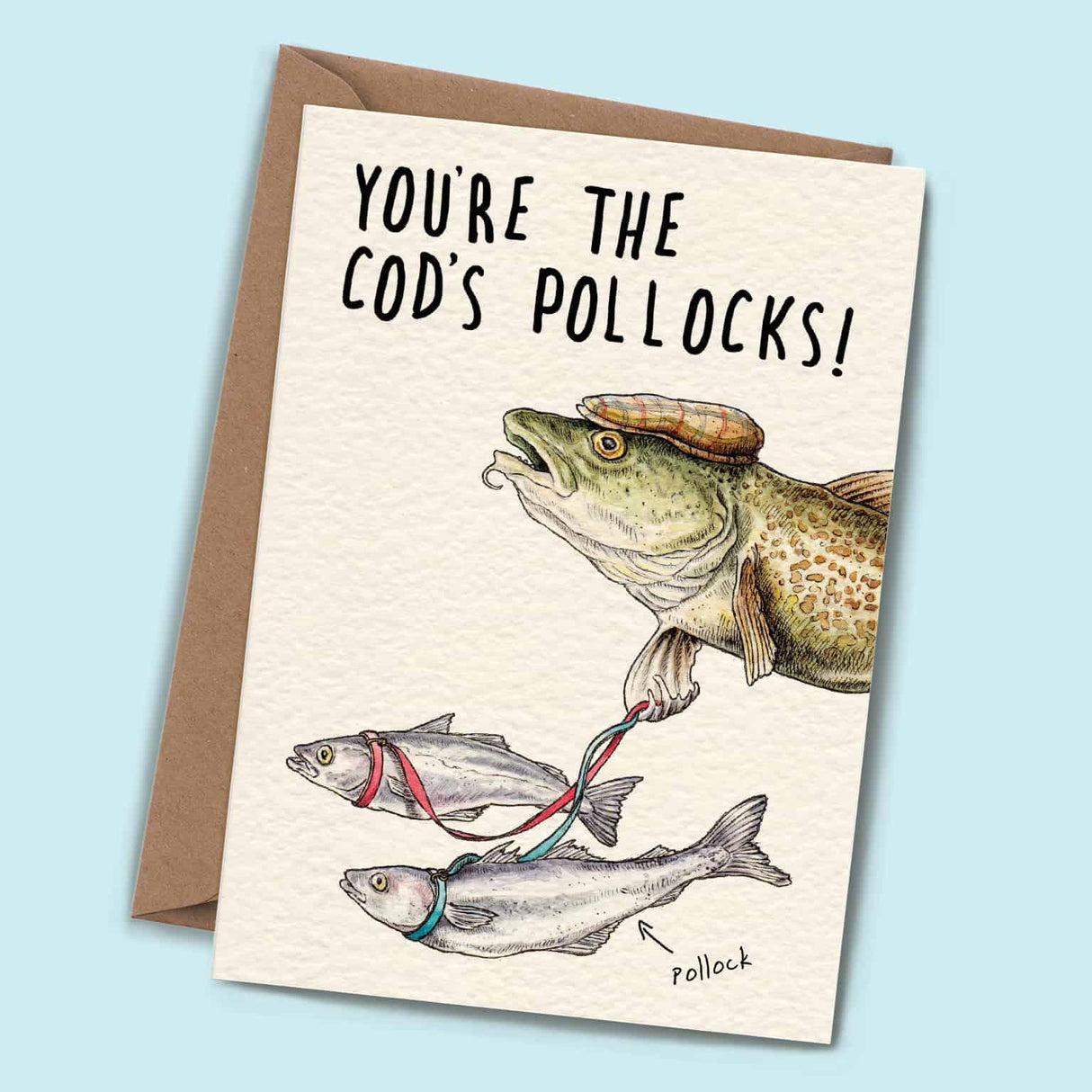 Cod's Pollocks Card - Congratulations Card - Well Done Card - The Blossomist