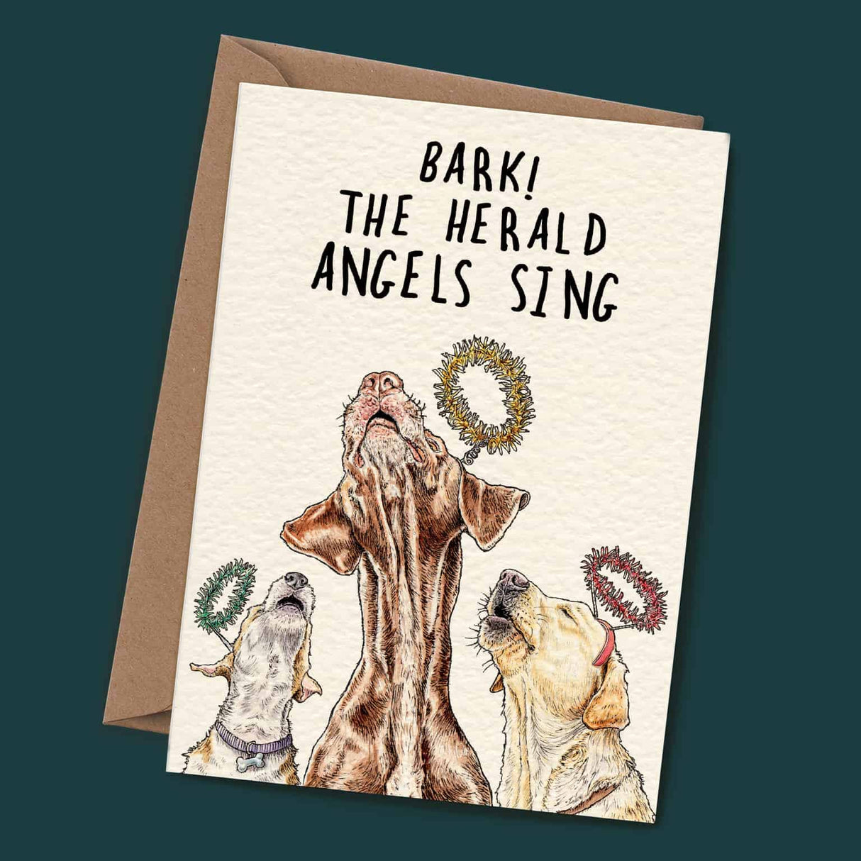 Bark Angels Card | Christmas Card | Dog Themed Christmas Card