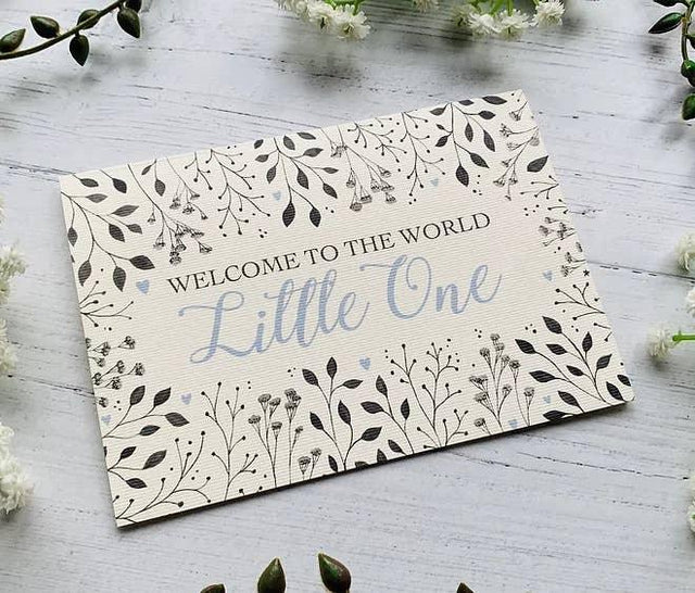 Welcome to the World Little One (Blue) Greeting Card - The Blossomist