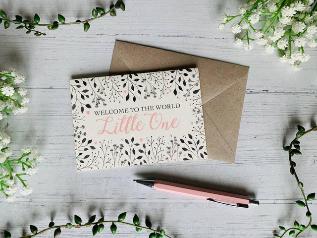 Welcome to the World Little One (Pink) Greeting Card - The Blossomist