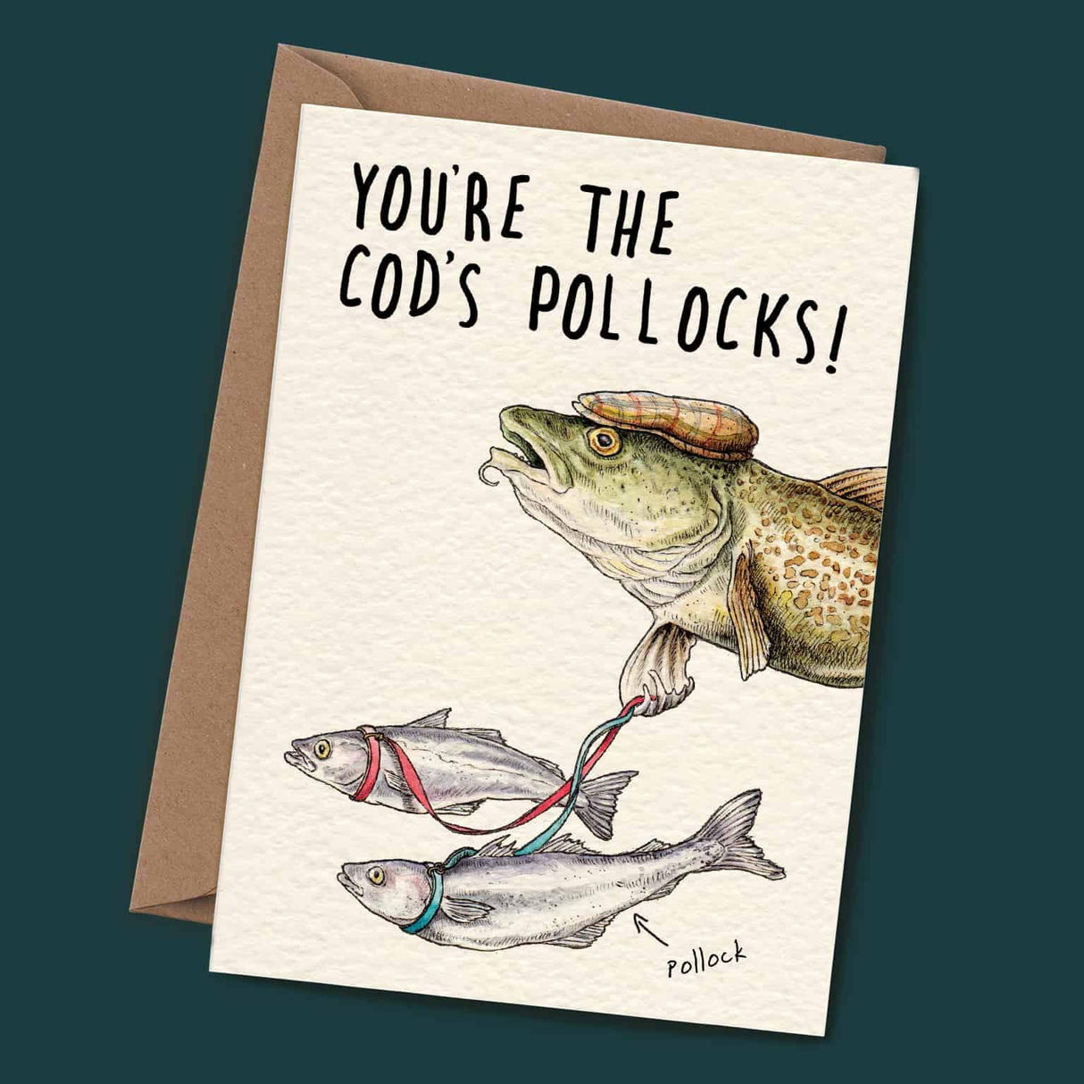 Cod's Pollocks Card - Congratulations Card - Well Done Card - The Blossomist