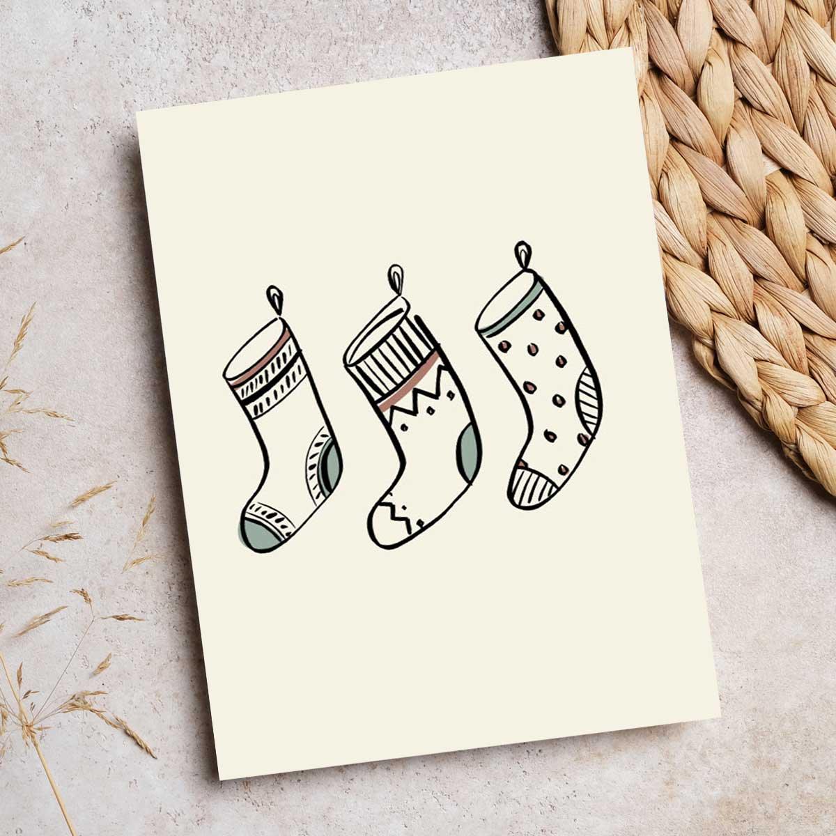 Christmas Stocking Card - Greetings Card - The Blossomist