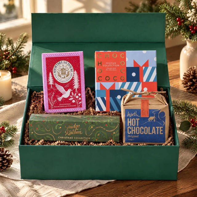 The Cosy Cocoa Christmas Hamper | Chocolate Hamper with Fudge, Shortbread & Hot Chocolate