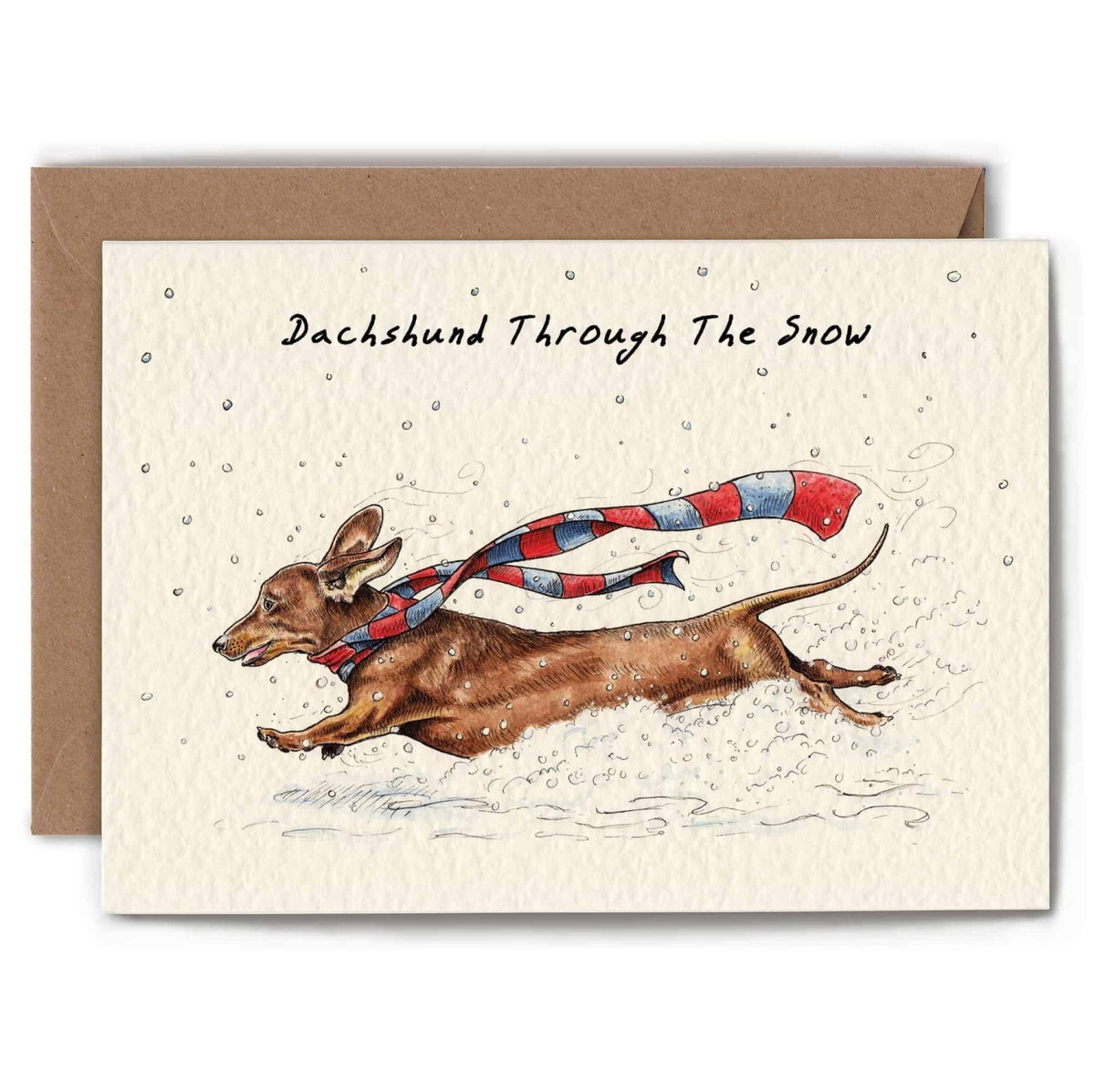 Dachshund Through The Snow Card | Christmas Greetings Card - Greetings Card - The Blossomist