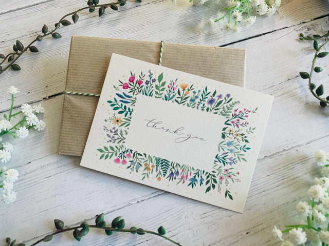 Thank You Calligraphy Card - The Blossomist