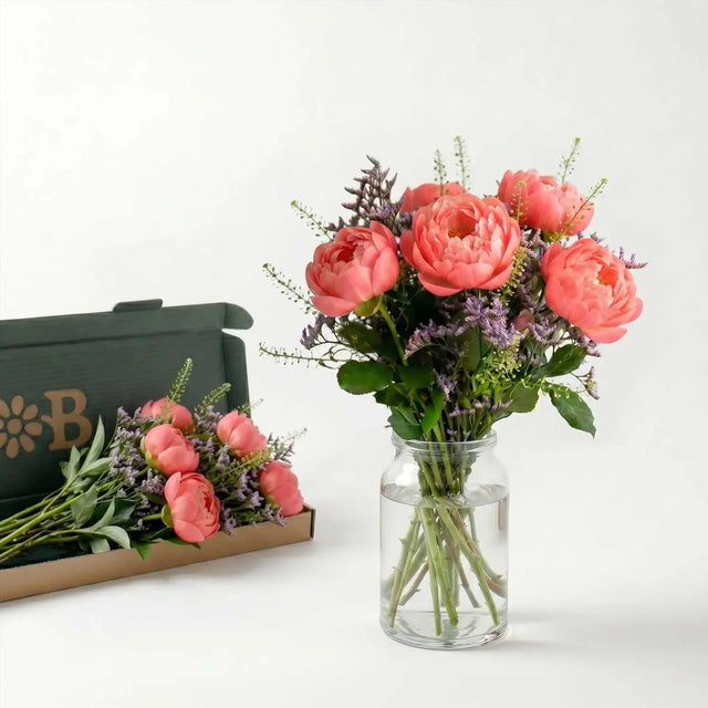 Coral Peony Letterbox Flowers