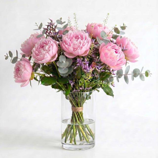 Pink Peonies and Limonium Bouquet