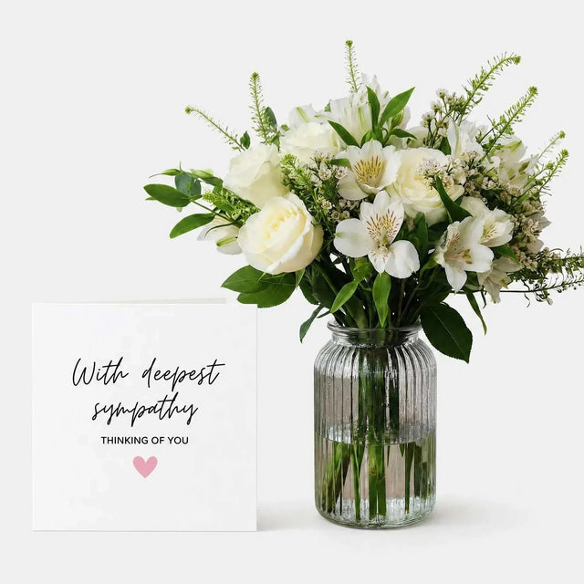 Thinking of You Letterbox Flowers and Sympathy Card - Bundle - The Blossomist