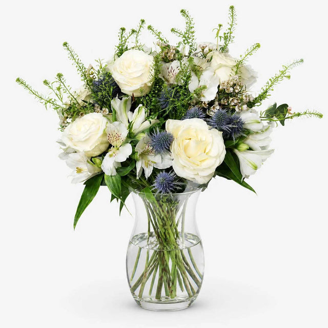 Thinking of You White Rose Bouquet and Sympathy Card - Bundle - The Blossomist