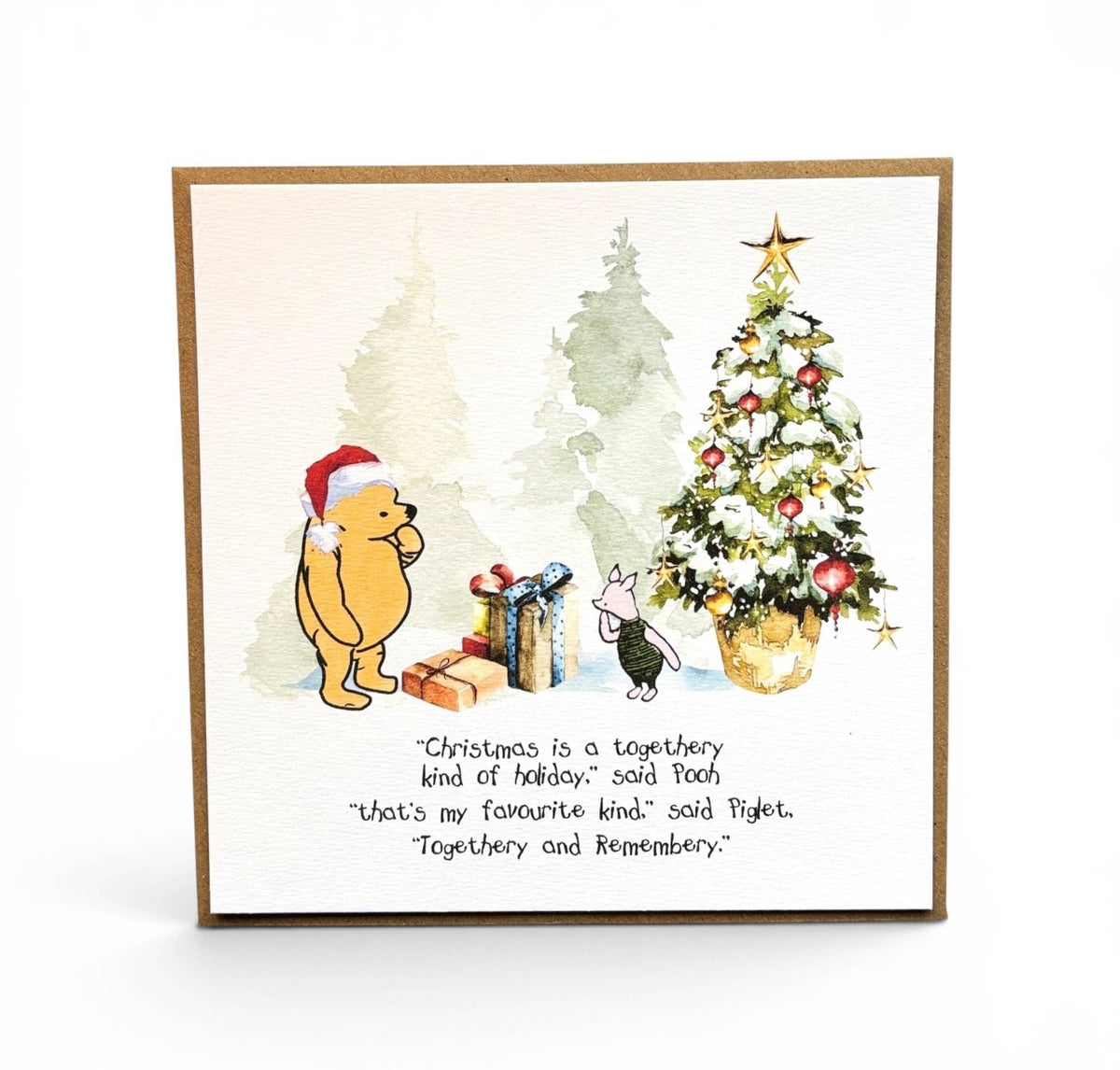 Winnie the Pooh Christmas Holiday Card - Greetings Card - The Blossomist