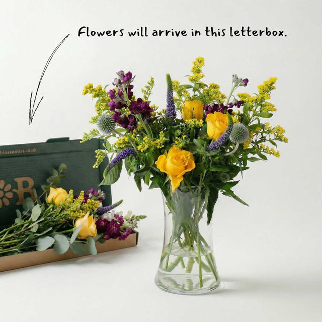 Yellow Rose Letterbox Flowers