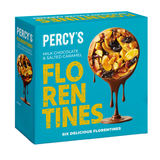 Box of Percy's milk chocolate and salted caramel Florentines.