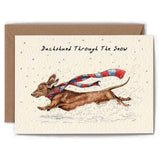 Dachshund Through The Snow Card | Christmas Greetings Card