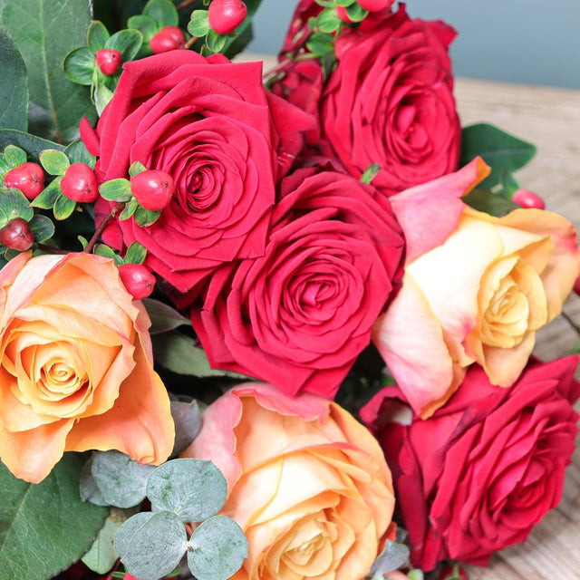 Roses, Hypericum and Eucalyptus - The Blossomist