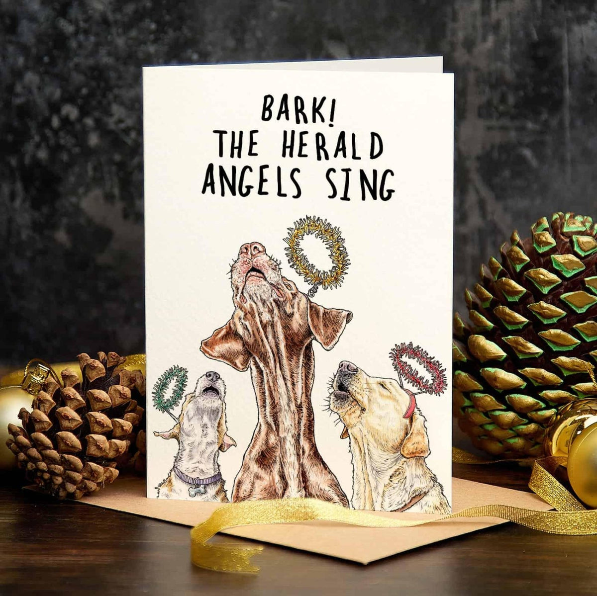 Bark Angels Card | Christmas Card | Dog Themed Christmas Card - Greetings Card - The Blossomist