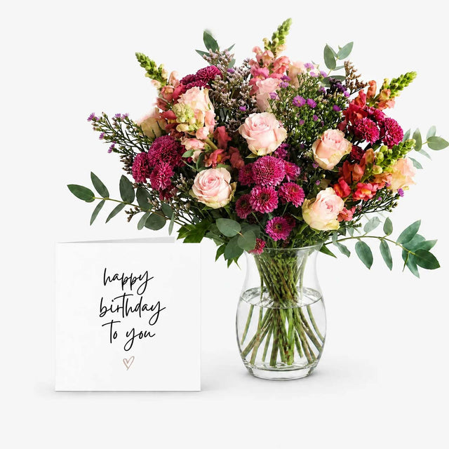 Birthday Flowers and Birthday Card Gift Set - Bundle - The Blossomist
