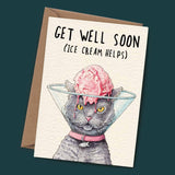 Cat Cone Card - Get Well Soon Card - Greetings Card - The Blossomist