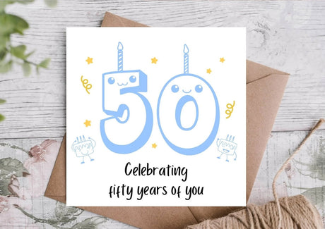 Celebrating 50th Years Birthday Card - Greetings Card - The Blossomist