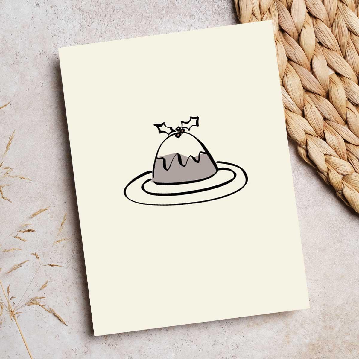 Christmas Pudding Card - Greetings Card - The Blossomist