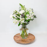 White Alstroemeria, Carnations, Snapdragons and Eucalyptus - The Blossomist