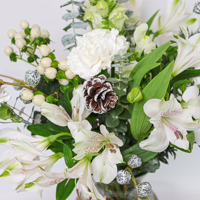 White Alstroemeria, Carnations, Snapdragons and Eucalyptus - The Blossomist
