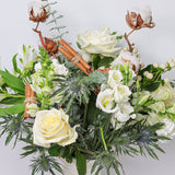 White Roses, Lisianthus, Hypericum, Snapdragons and Eucalyptus - The Blossomist
