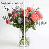 Fresh coral peony bouquet, UK flower delivery.