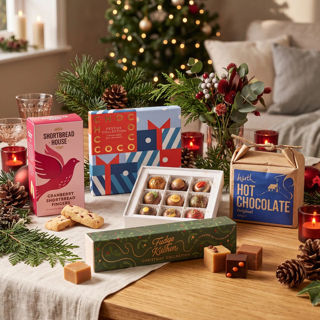The Cosy Cocoa Christmas Hamper | Chocolate Hamper with Fudge, Shortbread & Hot Chocolate
