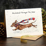Dachshund Through The Snow Card | Christmas Greetings Card - Greetings Card - The Blossomist