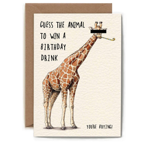 Giraffe Birthday Card - Birthday Card - Funny - Greetings Card - The Blossomist