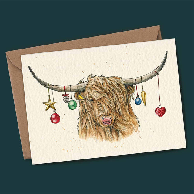 Highland Cow Card | Christmas Card - Greetings Card - The Blossomist