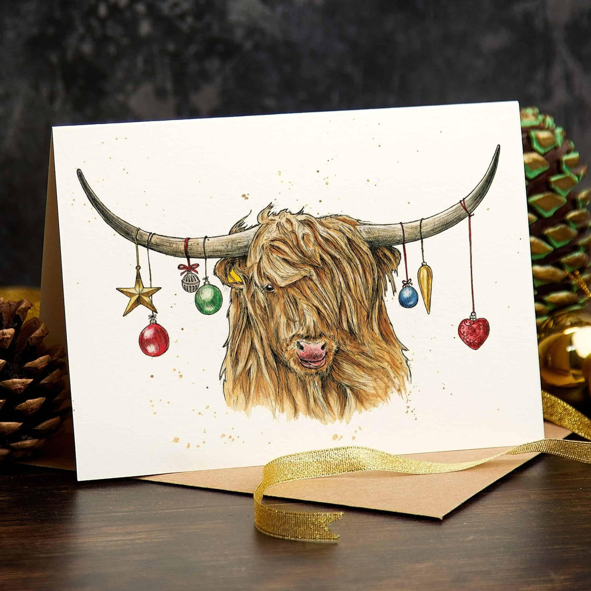 Highland Cow Card | Christmas Card - Greetings Card - The Blossomist