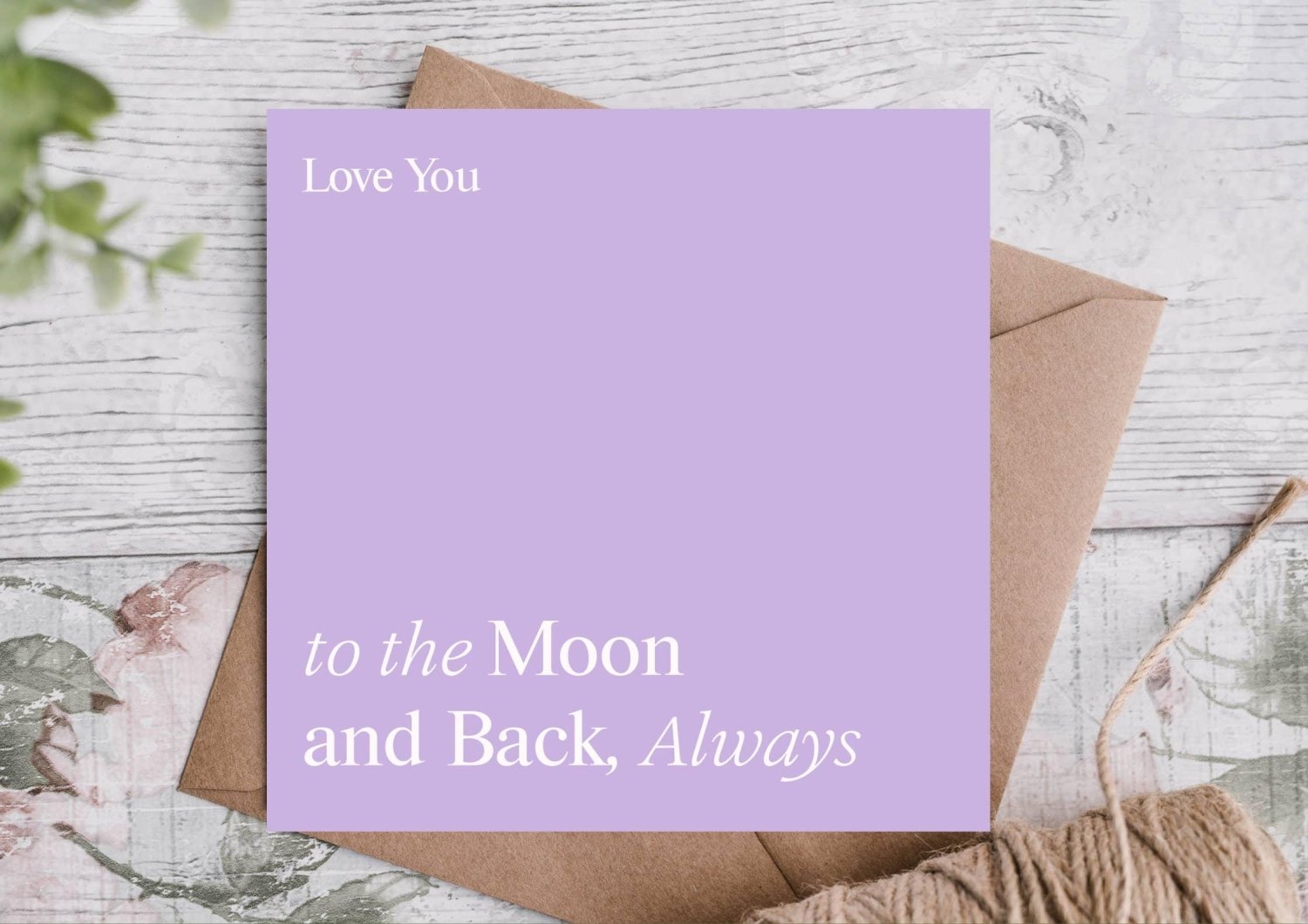 Love You to Moon Back Anniversary Card