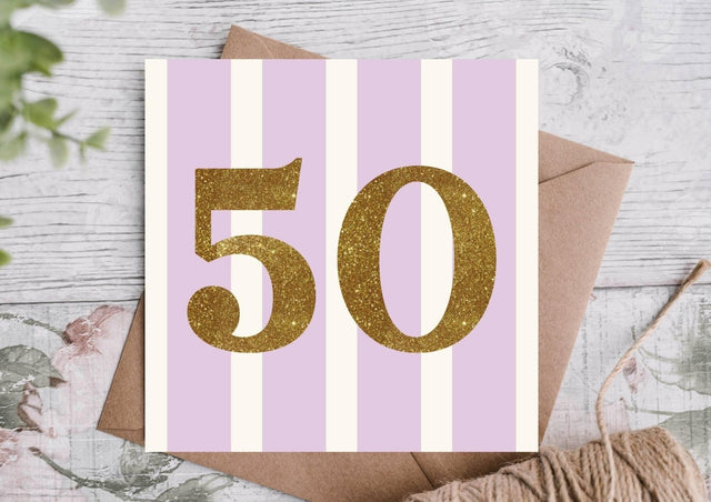 Milestone 50th Birthday Card - Greetings Card - The Blossomist