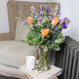 Orange Roses, Aster and Lisianthus