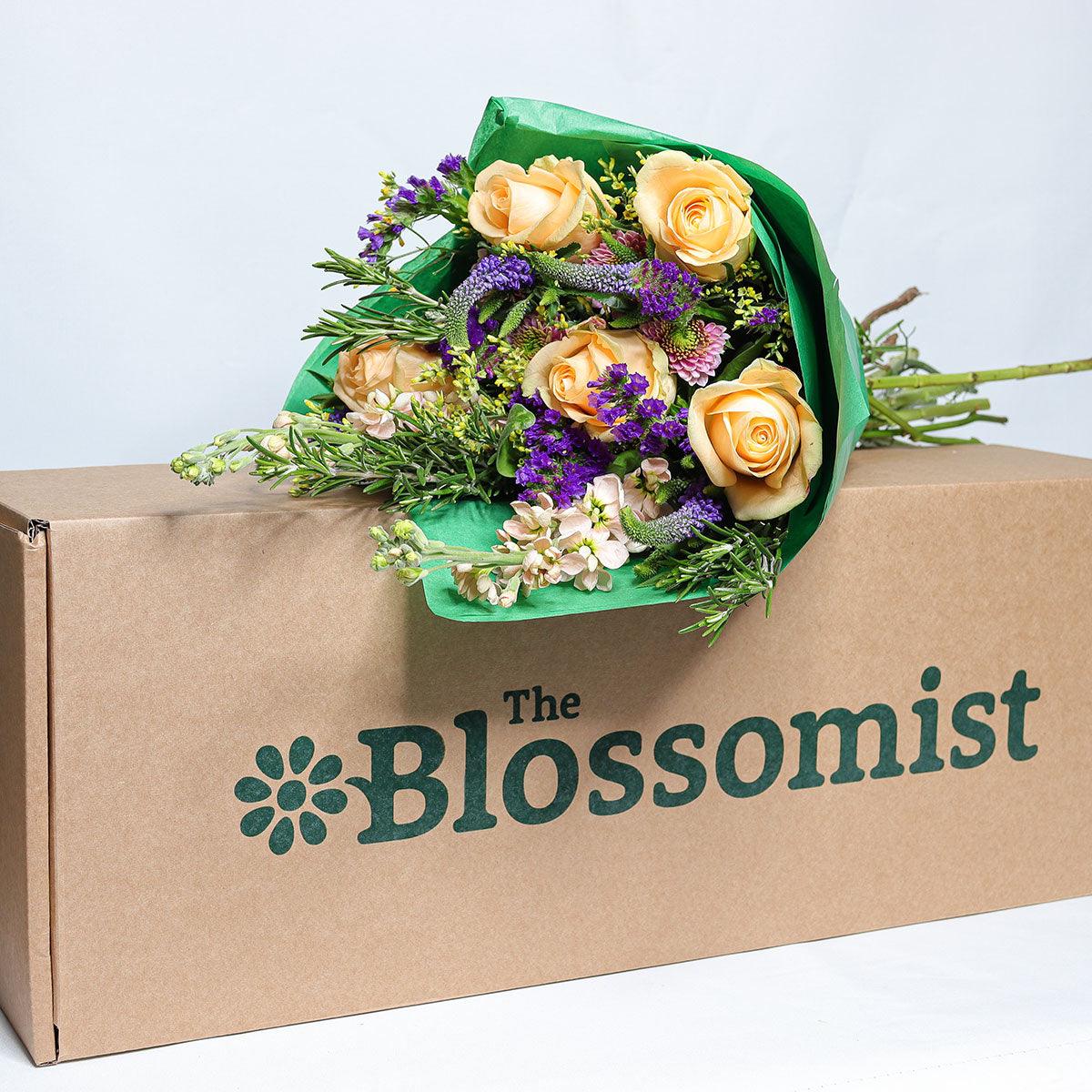 Peach Roses, Veronica and Stocks - The Blossomist