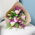 Pink Lilies, Pink Roses, Alstroemeria and Waxflower Bouquet - The Blossomist