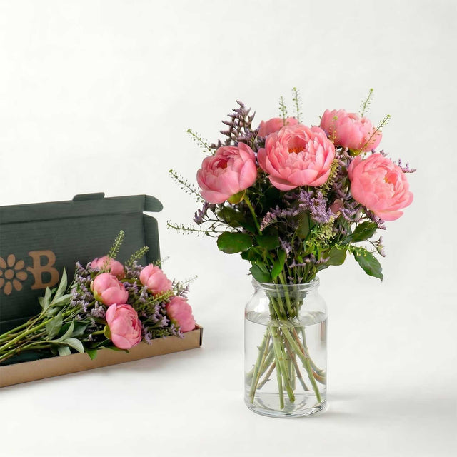 Pink Peony Letterbox Flowers