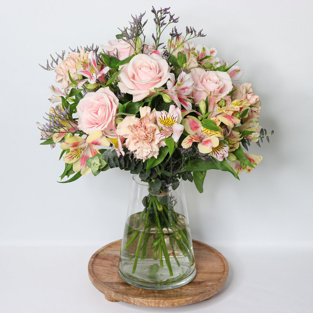 Pink Roses, Alstroemeria and Carnations