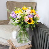 Sunflower Bouquet with Pink Roses