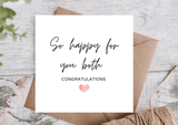 So Happy for You Both Congratulations Card - Greetings Card - The Blossomist