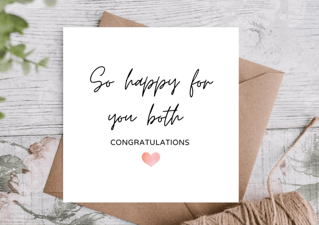 So Happy for You Both Congratulations Card - Greetings Card - The Blossomist