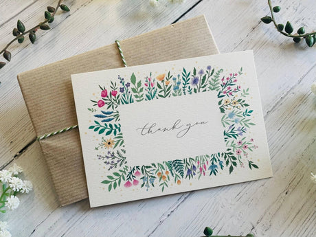 Thank You Calligraphy Card - Greetings Card - The Blossomist