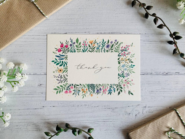 Thank You Calligraphy Card - Greetings Card - The Blossomist