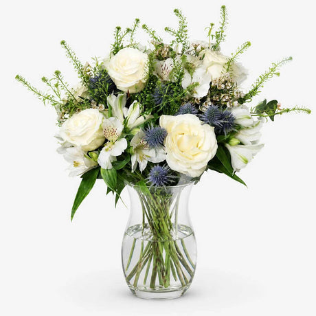 Thinking of You White Rose Bouquet and Sympathy Card - Bundle - The Blossomist