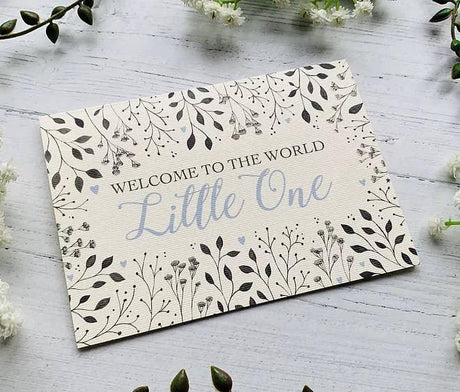 Welcome to the World Little One (Blue) Greeting Card - Greetings Card - The Blossomist