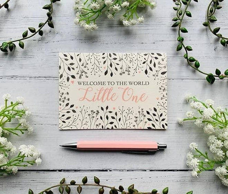 Welcome to the World Little One (Pink) Greeting Card - Greetings Card - The Blossomist