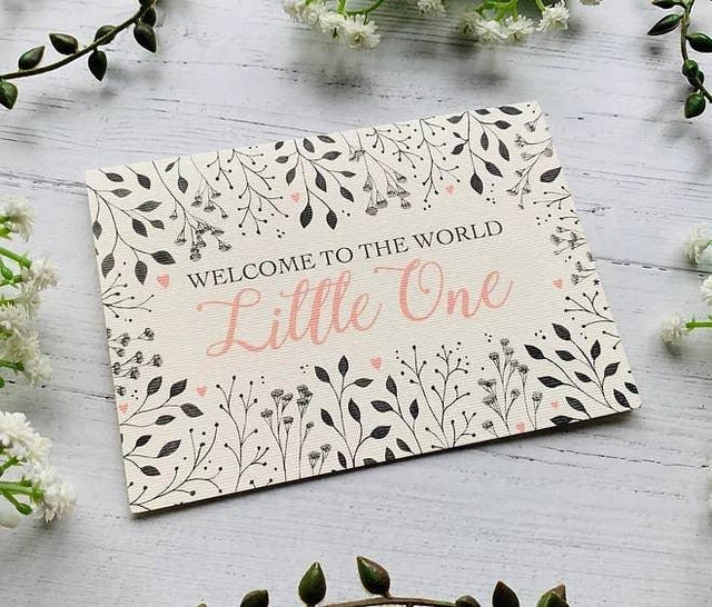 Welcome to the World Little One (Pink) Greeting Card - Greetings Card - The Blossomist
